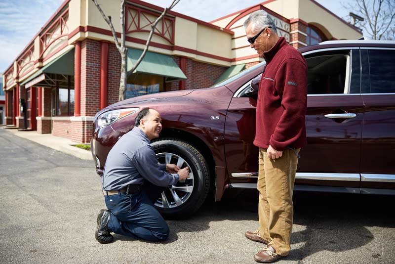 Checking tire tread and tire pressure | Hong Kong Auto Service, Wilmette, IL